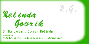 melinda govrik business card